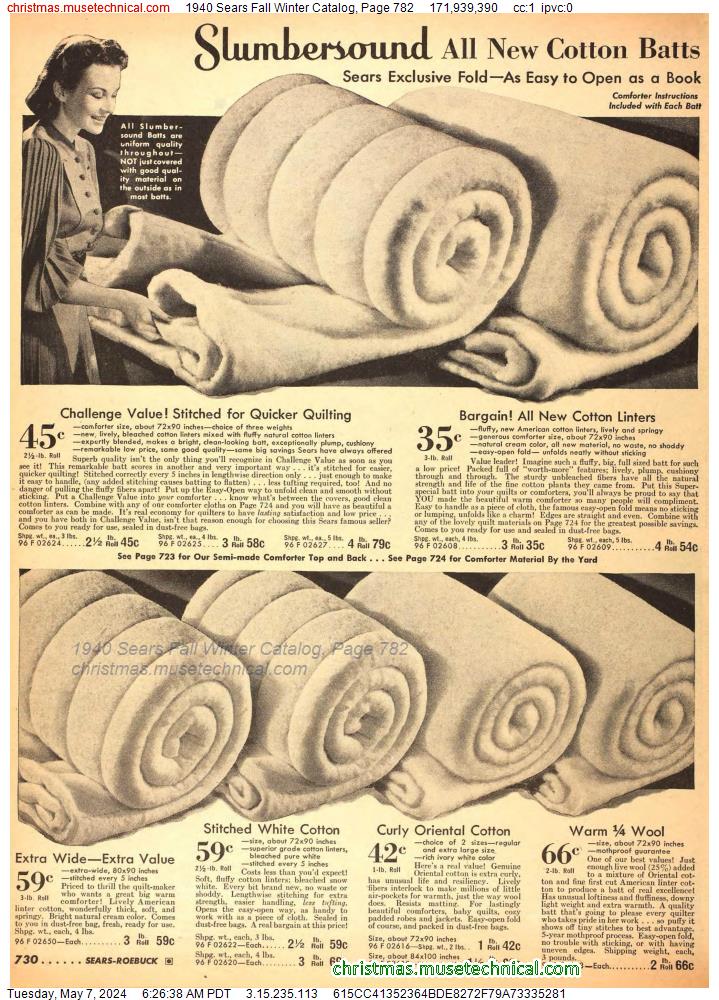 1940 Sears Fall Winter Catalog, Page 782
