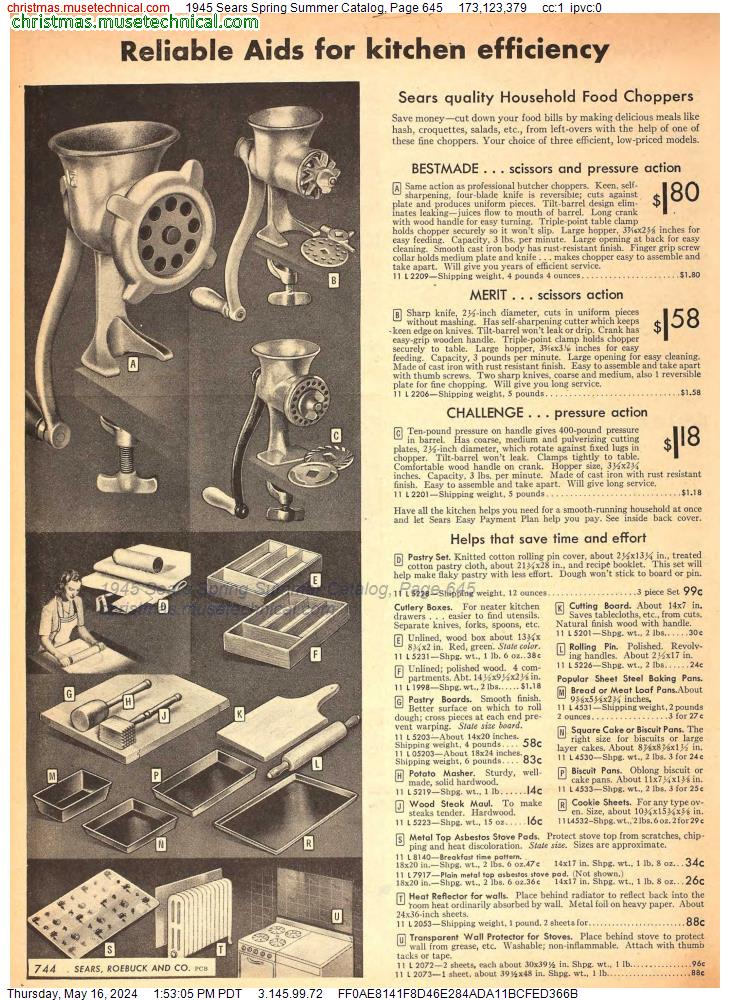 1945 Sears Spring Summer Catalog, Page 645