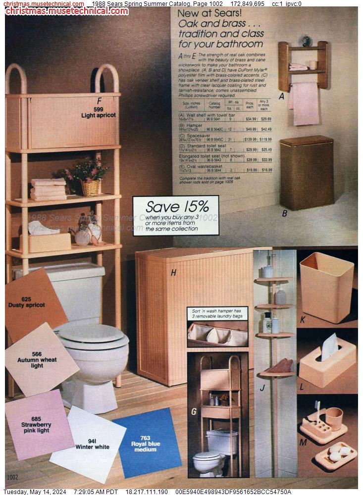 1988 Sears Spring Summer Catalog, Page 1002