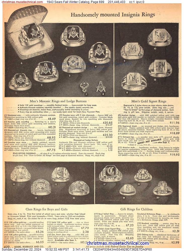 1943 Sears Fall Winter Catalog, Page 699