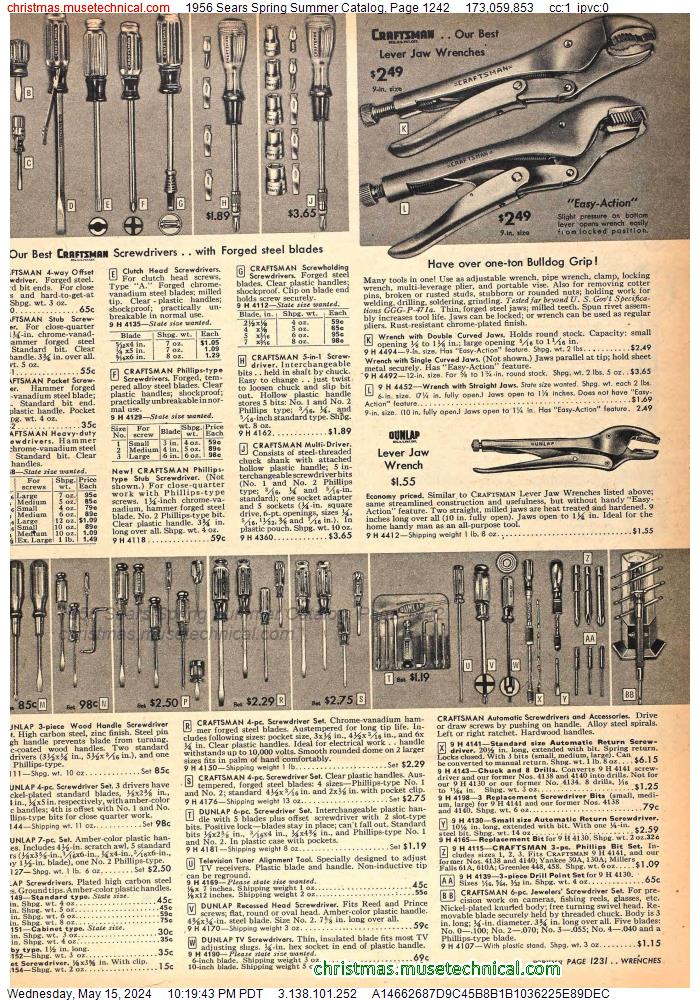 1956 Sears Spring Summer Catalog, Page 1242