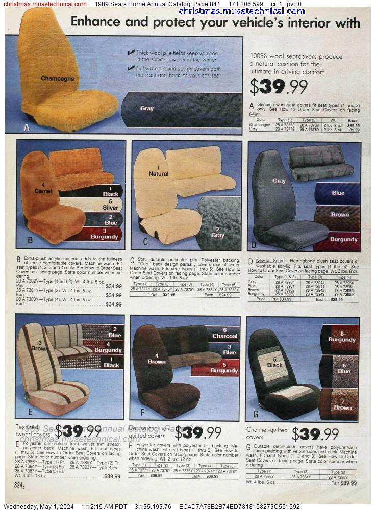 1989 Sears Home Annual Catalog, Page 841