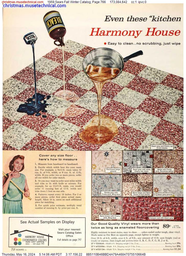 1959 Sears Fall Winter Catalog, Page 766