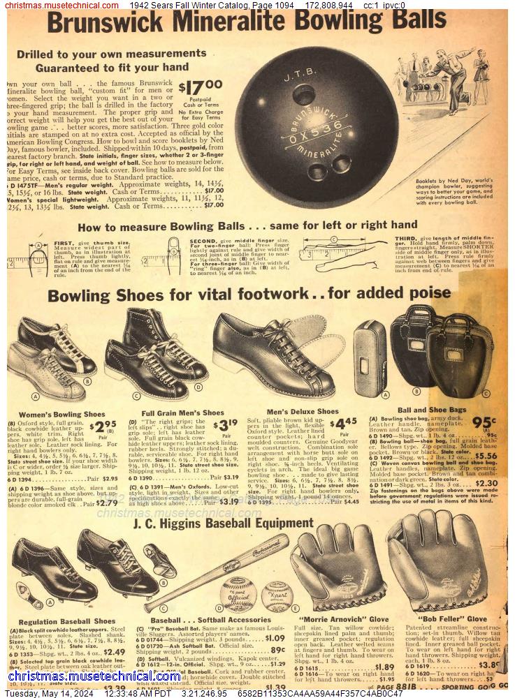 1942 Sears Fall Winter Catalog, Page 1094