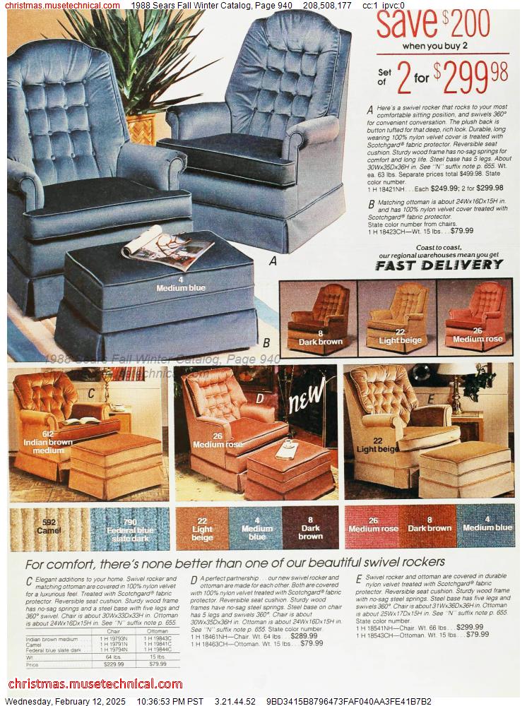 1988 Sears Fall Winter Catalog, Page 940