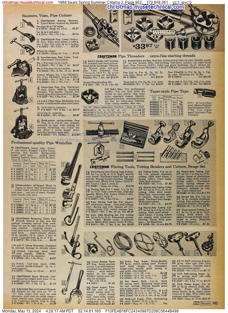 1968 Sears Spring Summer Catalog 2, Page 953