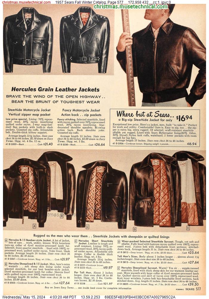 1957 Sears Fall Winter Catalog, Page 577