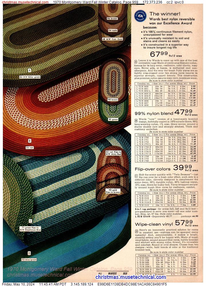 1970 Montgomery Ward Fall Winter Catalog, Page 959