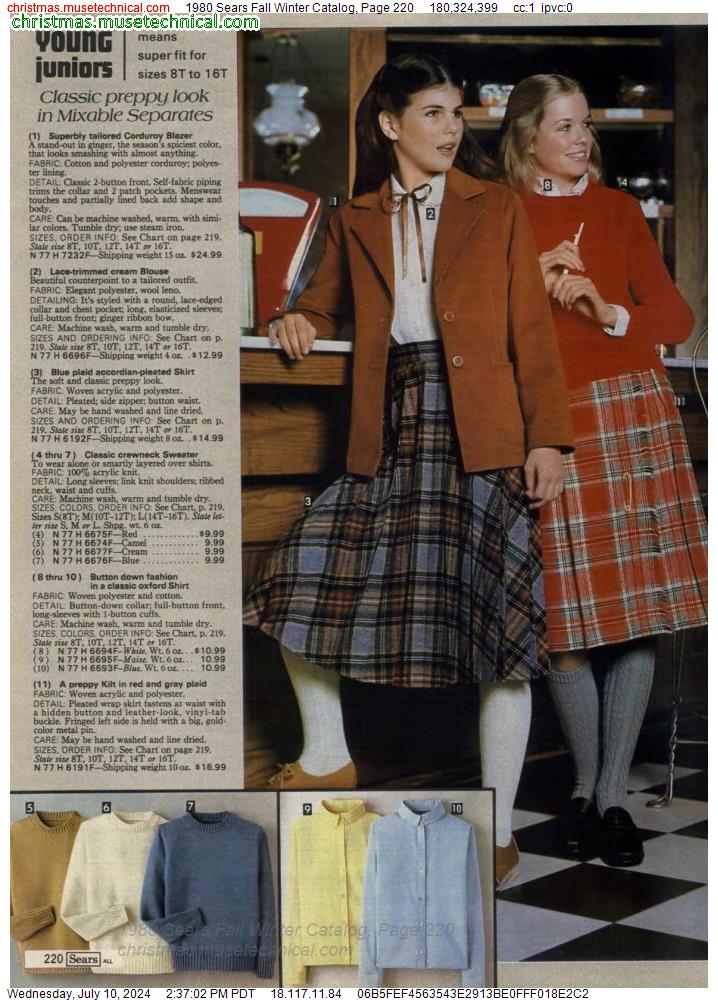 1980 Sears Fall Winter Catalog, Page 220