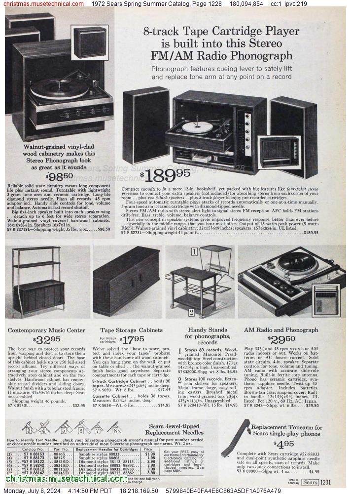 1972 Sears Spring Summer Catalog, Page 1228