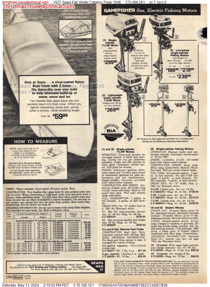 1977 Sears Fall Winter Catalog, Page 1246