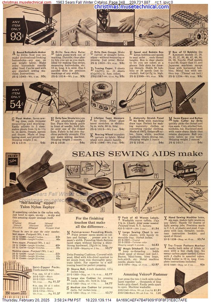 1963 Sears Fall Winter Catalog, Page 348