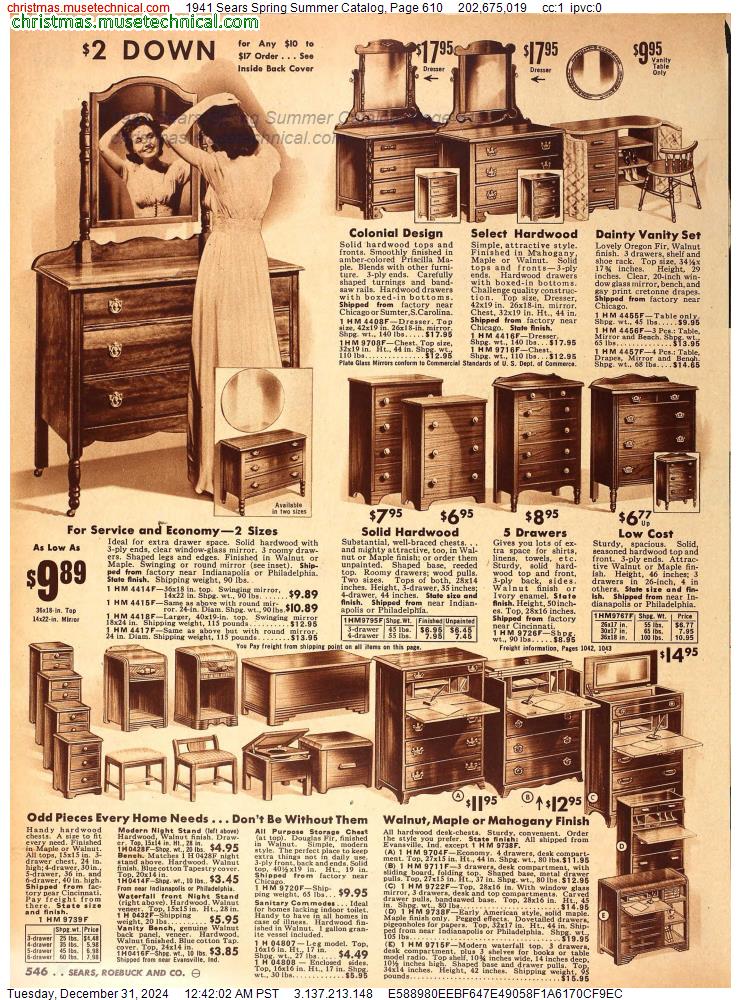 1941 Sears Spring Summer Catalog, Page 610