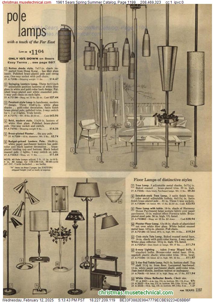 1961 Sears Spring Summer Catalog, Page 1199