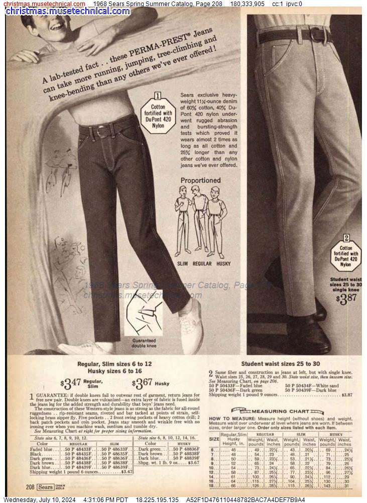 1968 Sears Spring Summer Catalog, Page 208