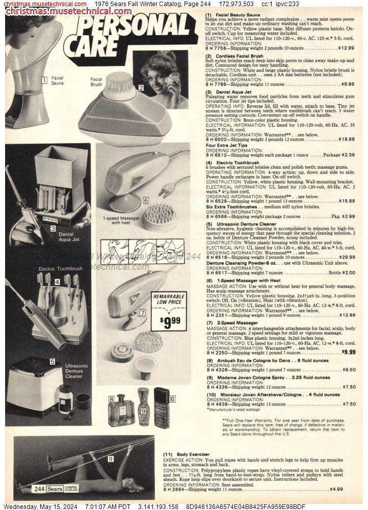 1976 Sears Fall Winter Catalog, Page 244