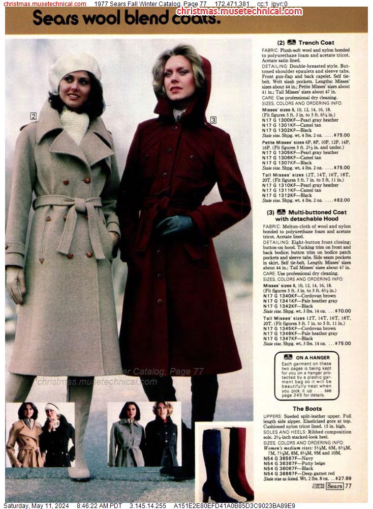 1977 Sears Fall Winter Catalog, Page 77