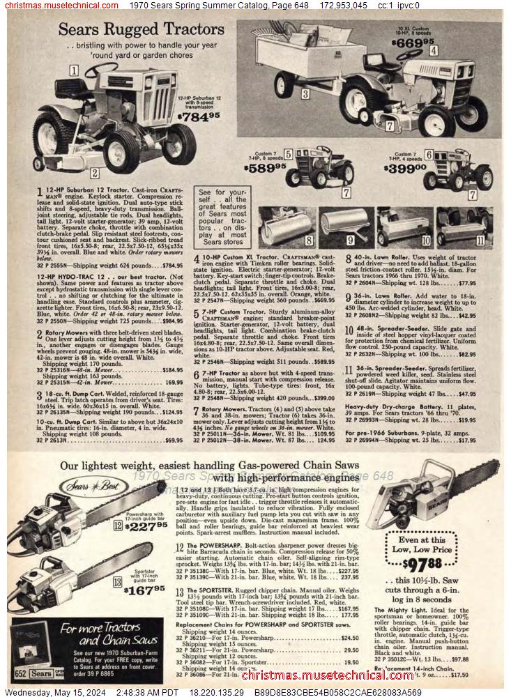1970 Sears Spring Summer Catalog, Page 648