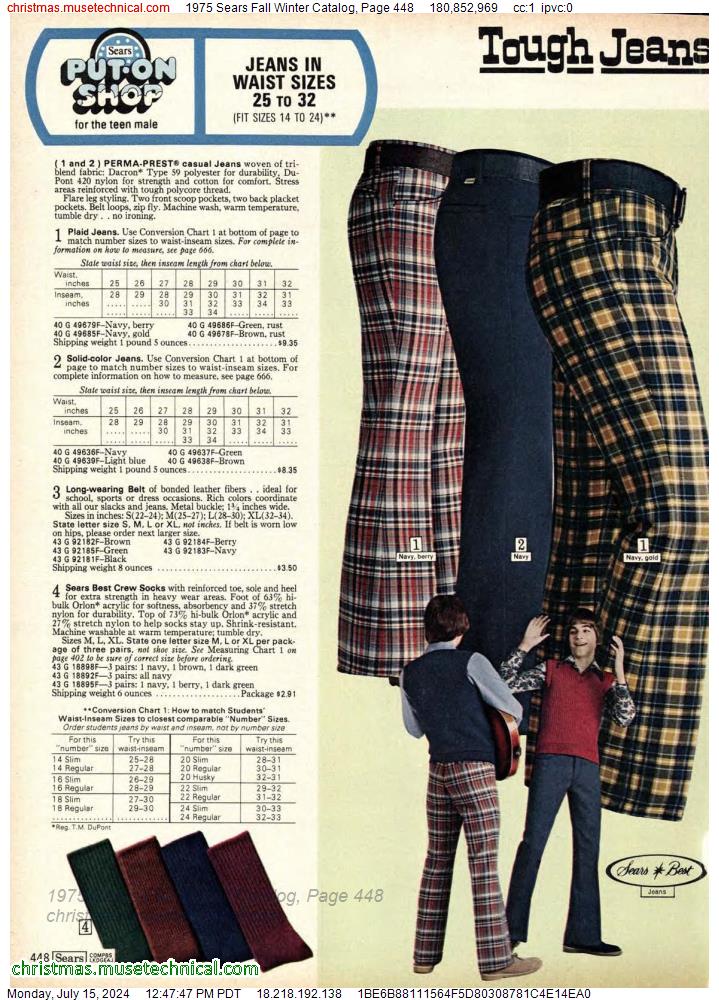 1975 Sears Fall Winter Catalog, Page 448