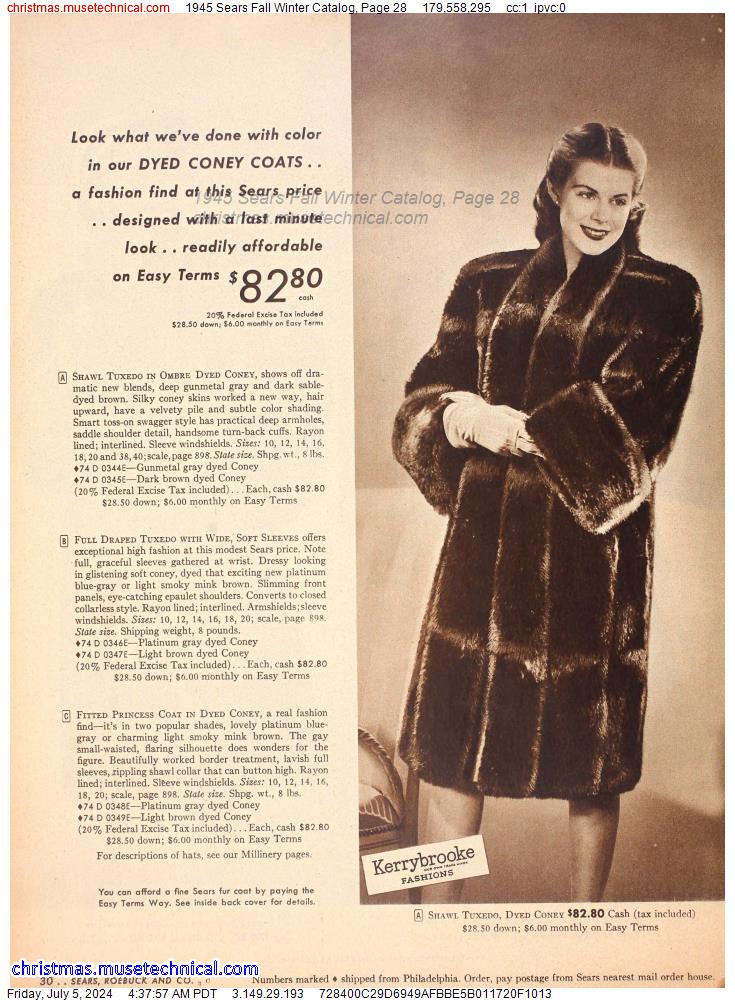 1945 Sears Fall Winter Catalog, Page 28