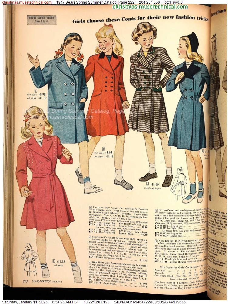 1947 Sears Spring Summer Catalog, Page 222