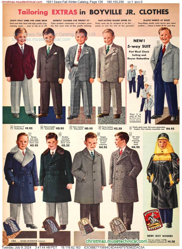 1951 Sears Fall Winter Catalog, Page 136