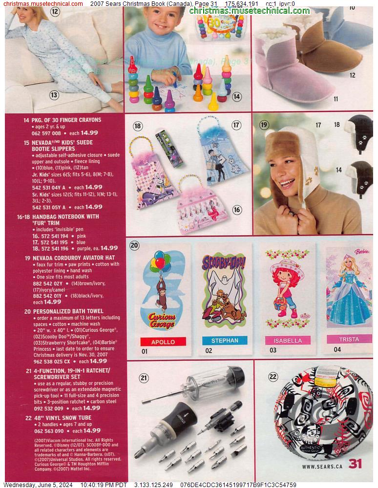 2007 Sears Christmas Book (Canada), Page 31