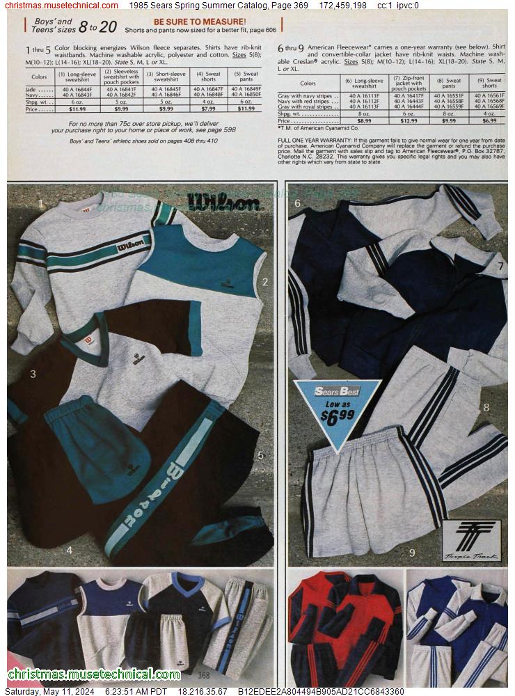 1985 Sears Spring Summer Catalog, Page 369