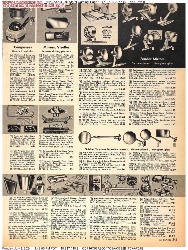 1959 Sears Fall Winter Catalog, Page 1347