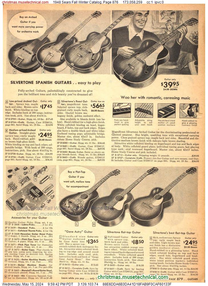 1948 Sears Fall Winter Catalog, Page 876