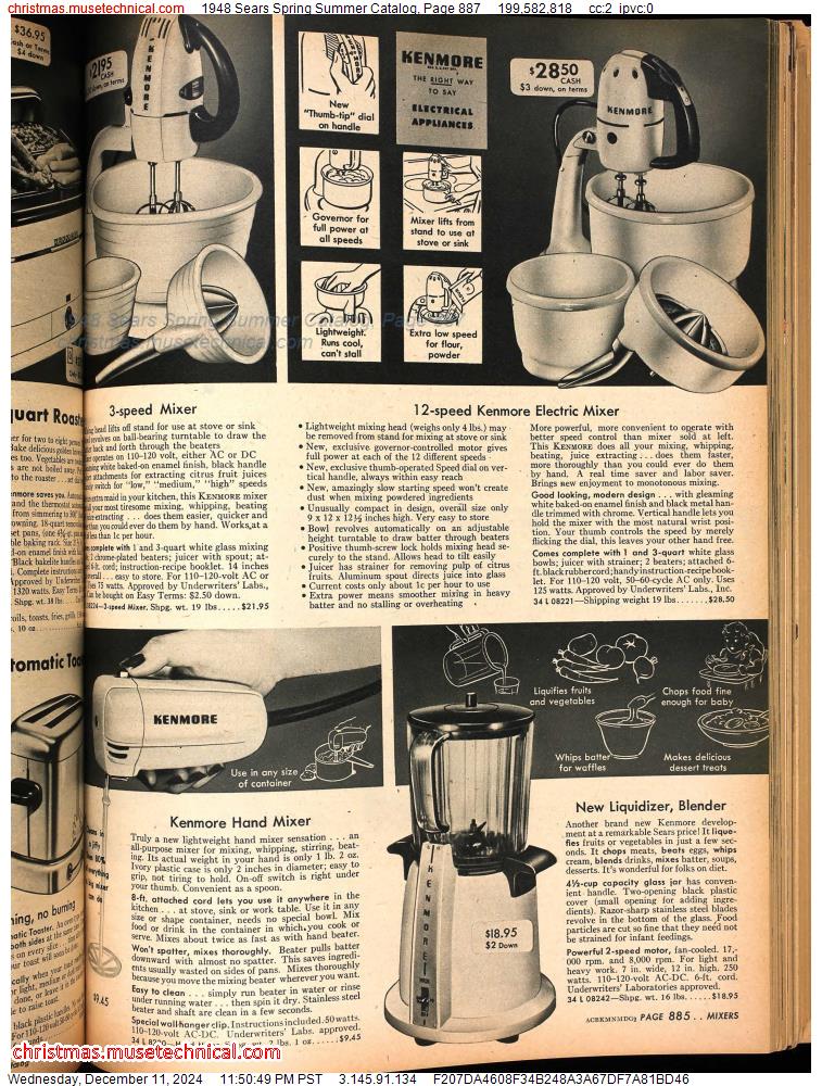 1948 Sears Spring Summer Catalog, Page 887