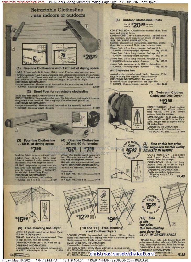 1976 Sears Spring Summer Catalog, Page 982