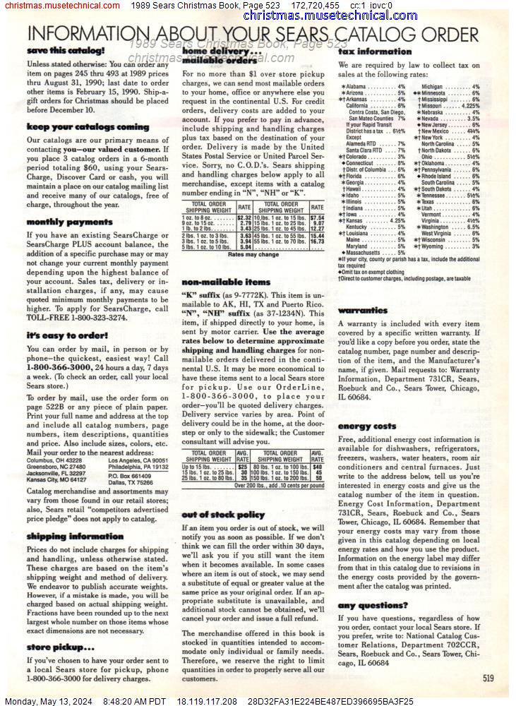 1989 Sears Christmas Book, Page 523