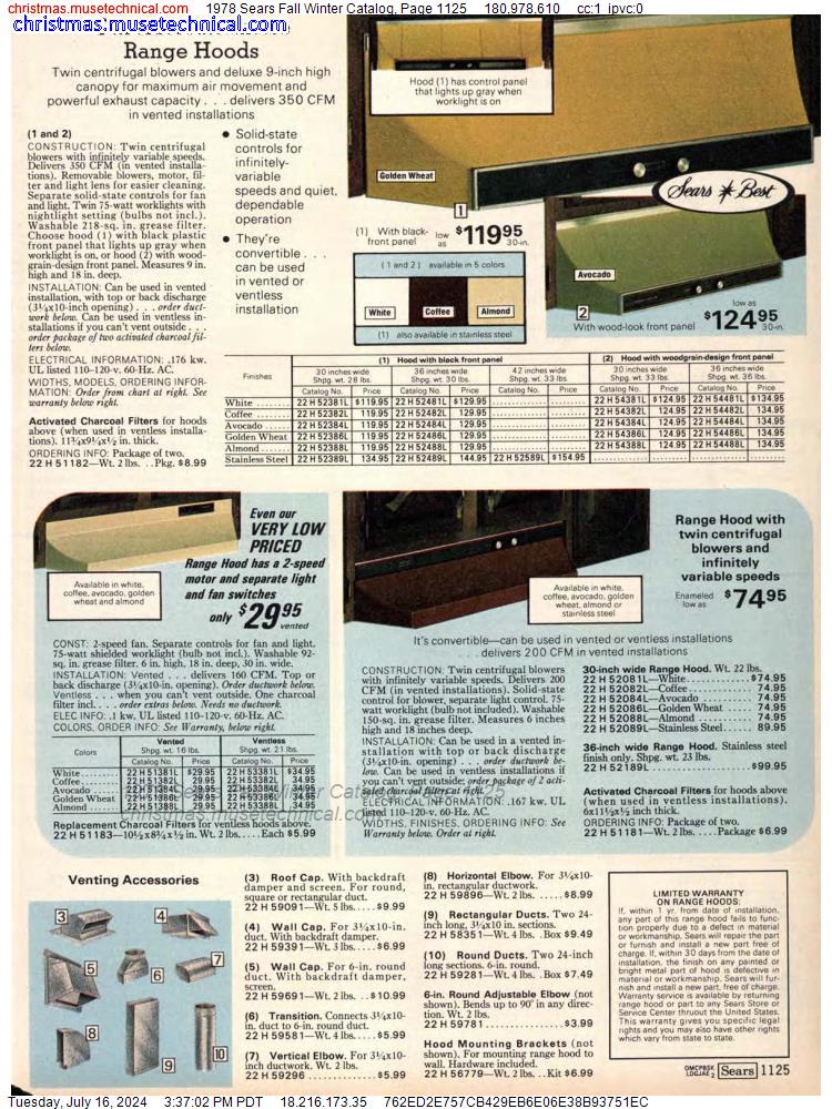 1978 Sears Fall Winter Catalog, Page 1125