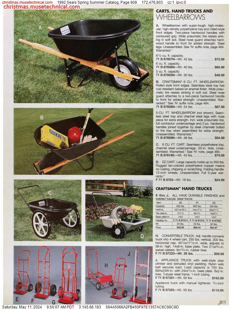 1992 Sears Spring Summer Catalog, Page 909