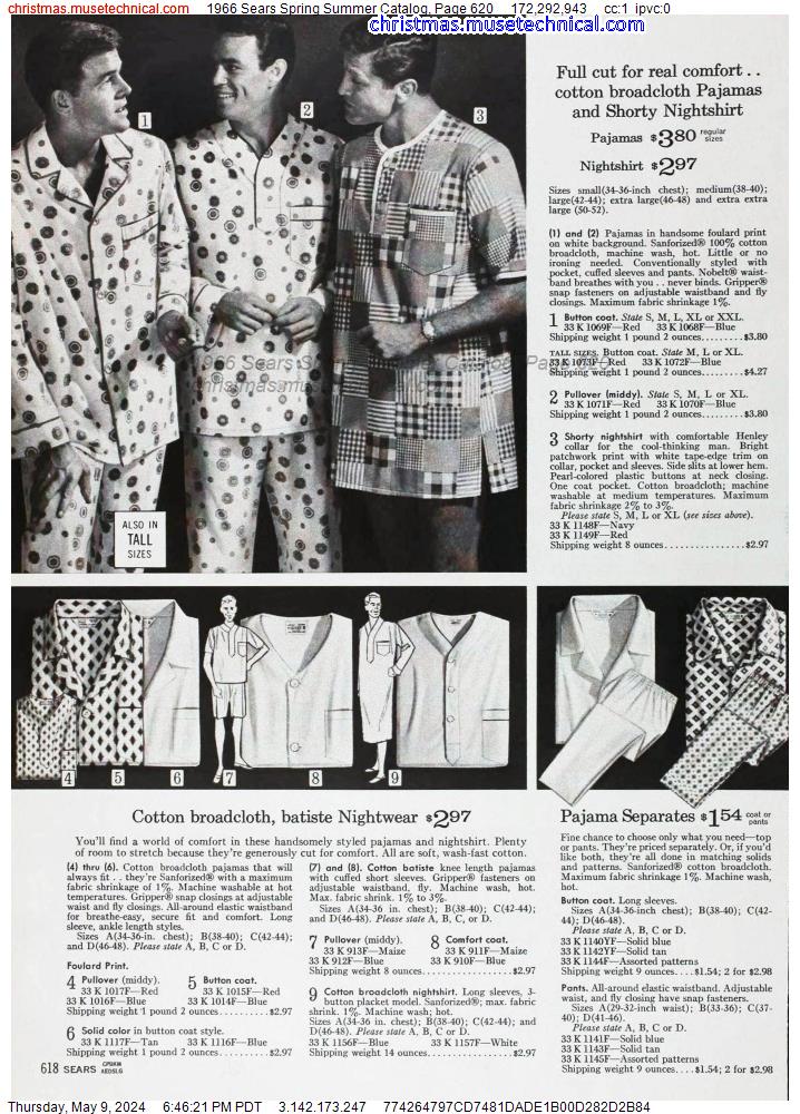 1966 Sears Spring Summer Catalog, Page 620