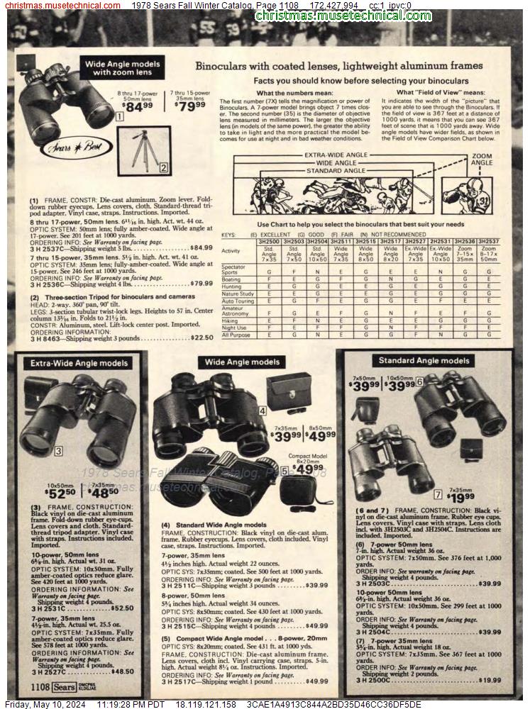 1978 Sears Fall Winter Catalog, Page 1108