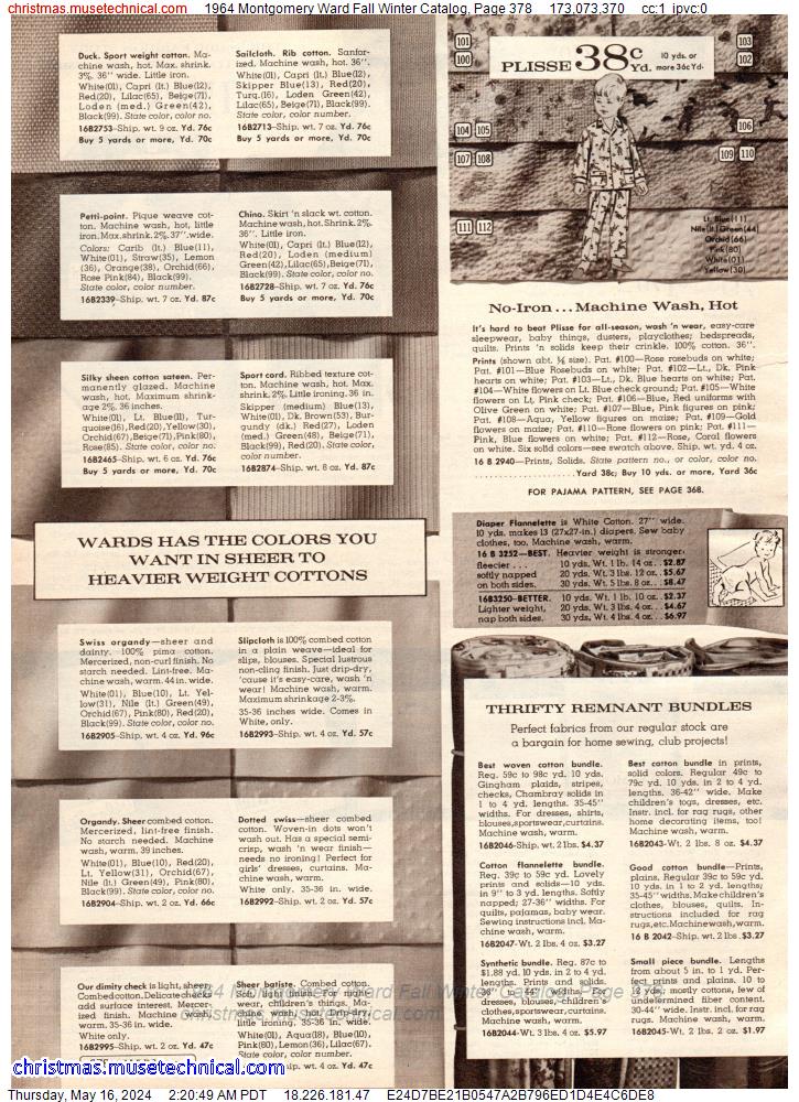 1964 Montgomery Ward Fall Winter Catalog, Page 378