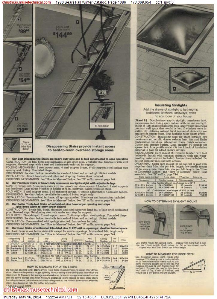 1980 Sears Fall Winter Catalog, Page 1086