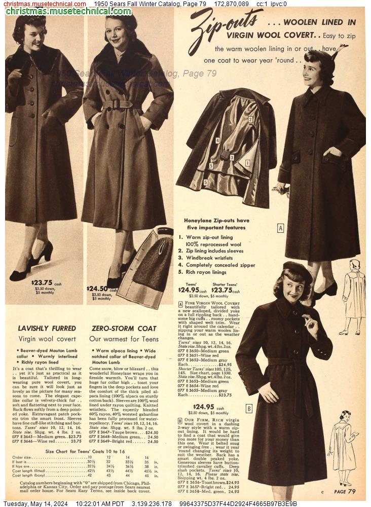 1950 Sears Fall Winter Catalog, Page 79