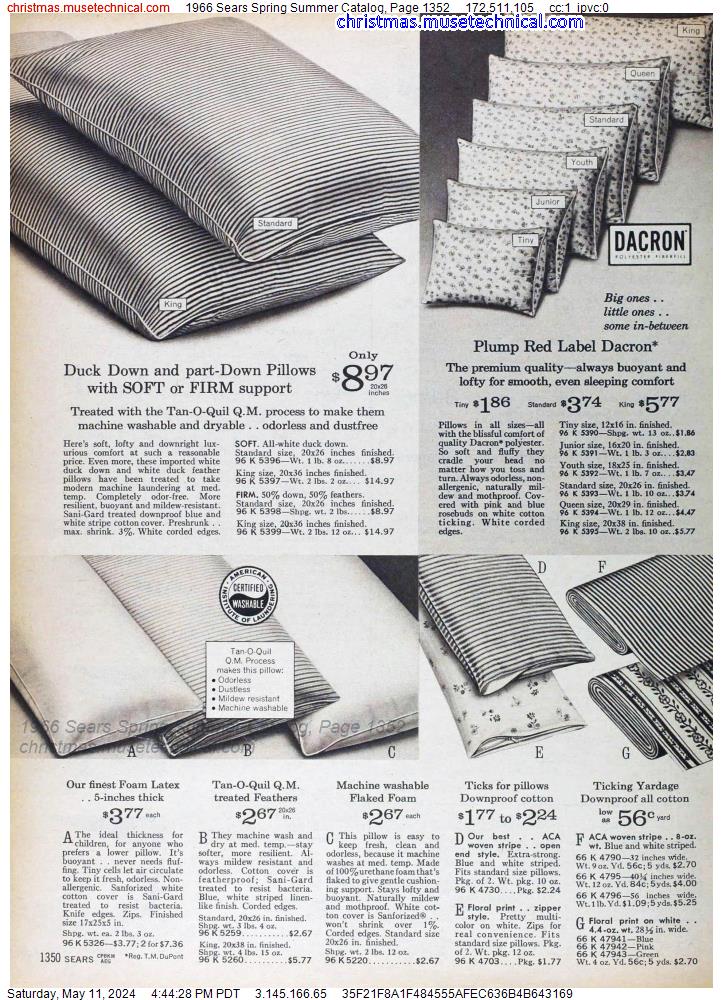 1966 Sears Spring Summer Catalog, Page 1352