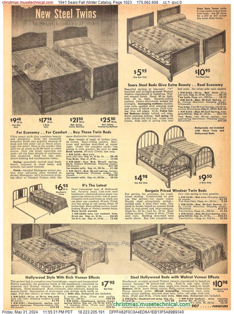 1941 Sears Fall Winter Catalog, Page 1023