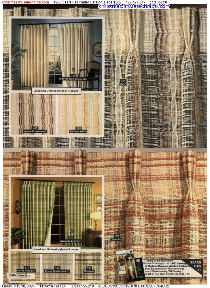 1980 Sears Fall Winter Catalog, Page 1502
