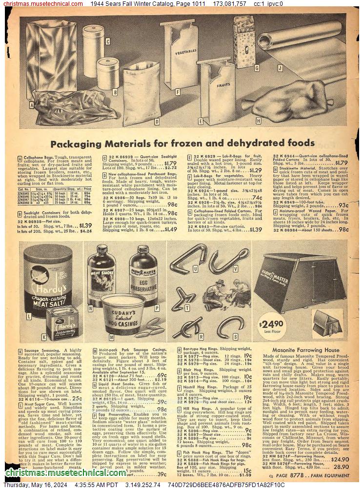 1944 Sears Fall Winter Catalog, Page 1011