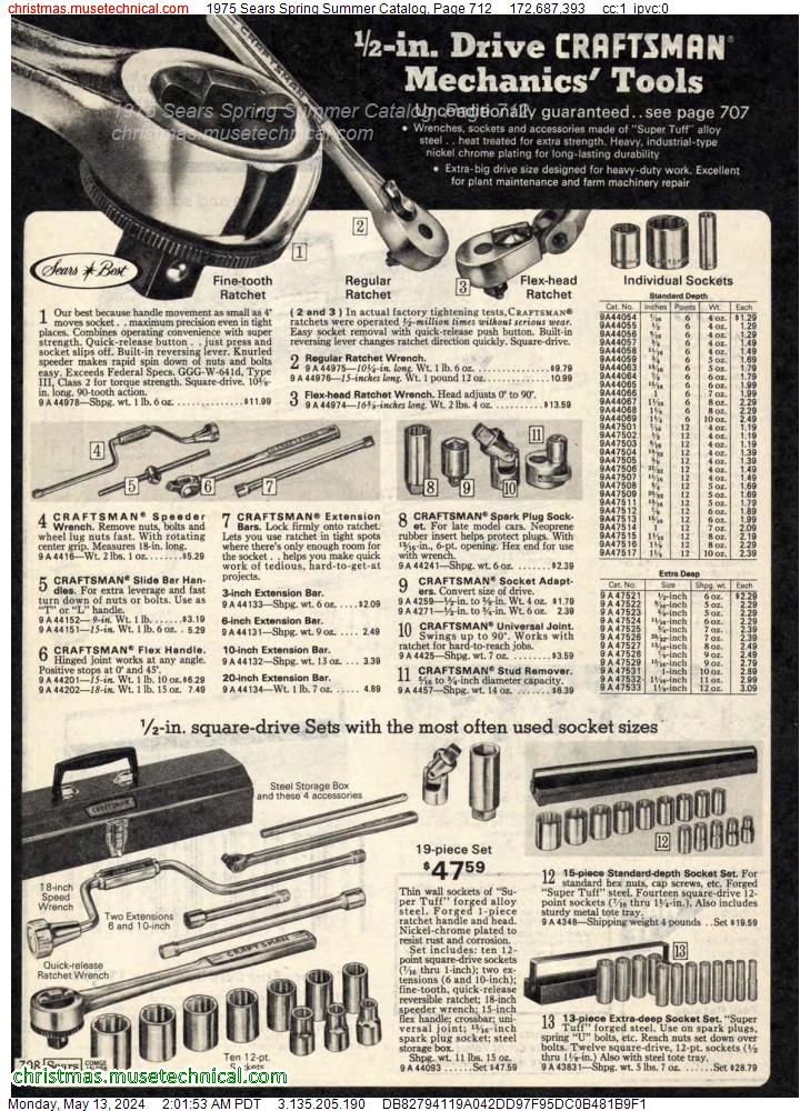 1975 Sears Spring Summer Catalog, Page 712