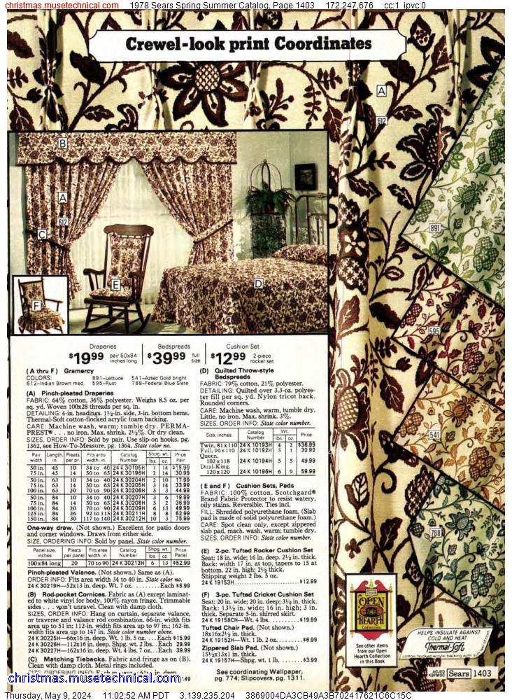 1978 Sears Spring Summer Catalog, Page 1403