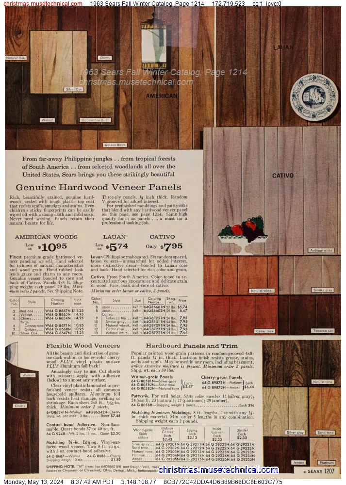 1963 Sears Fall Winter Catalog, Page 1214