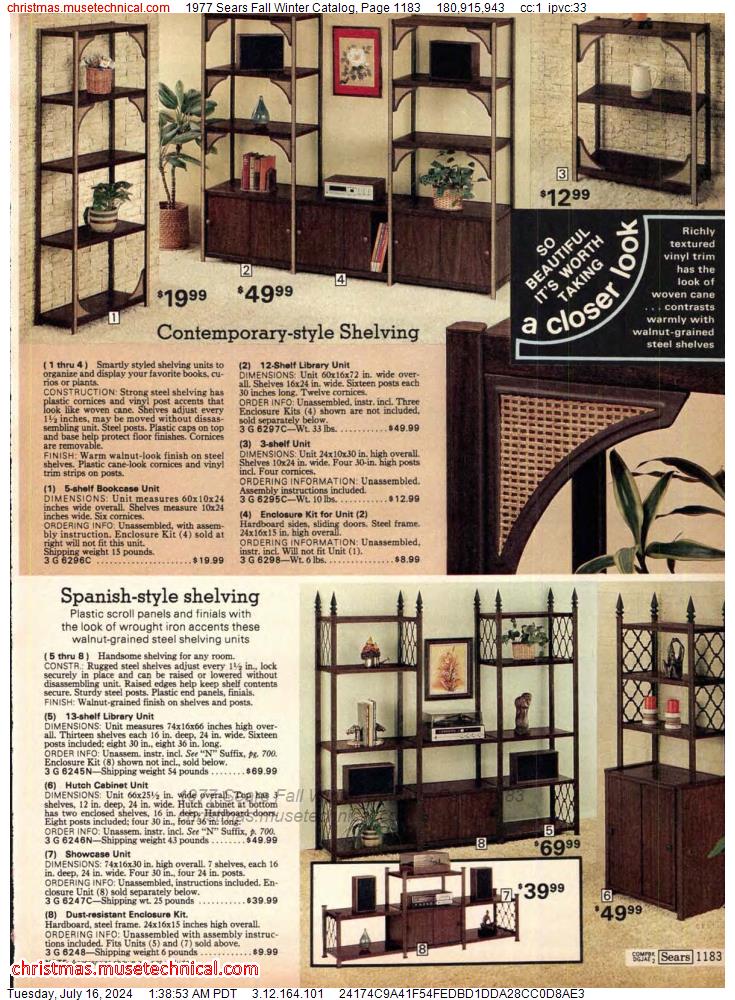 1977 Sears Fall Winter Catalog, Page 1183