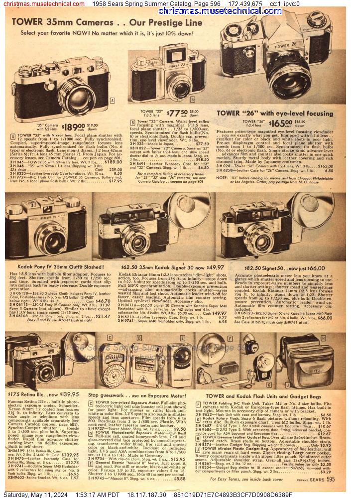 1958 Sears Spring Summer Catalog, Page 596