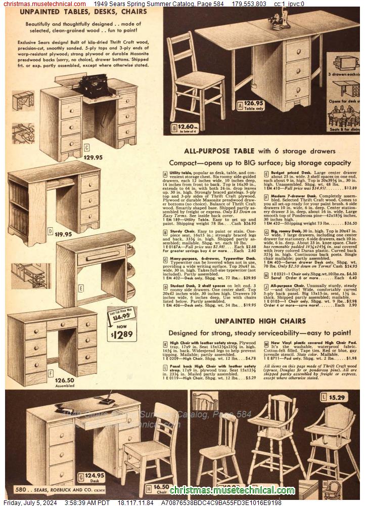 1949 Sears Spring Summer Catalog, Page 584